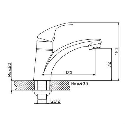 Смеситель на одну воду HAIBA MONO 05 HB0300 2 Смеситель на одну воду HAIBA MONO 05 HB0300