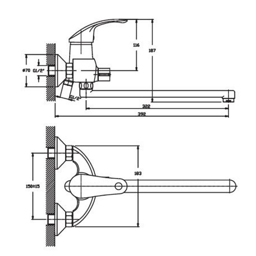 Смеситель для ванны Haiba Mars 006 euro HB0832 3 Смеситель для ванны Haiba Mars 006 euro HB0832