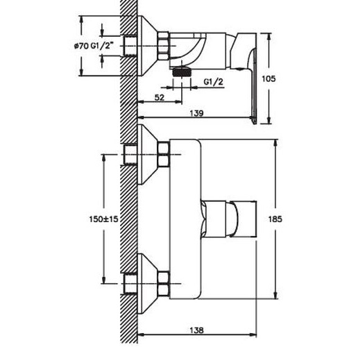 Смеситель для душа Haiba Alex 003 HB0881 2 Смеситель для душа Haiba Alex 003 HB0881