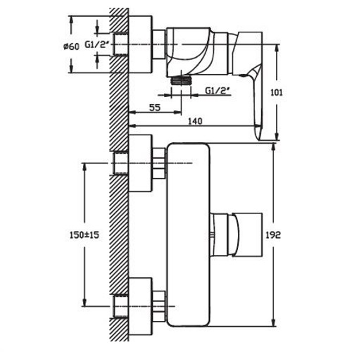 Смеситель для душа HAIBA COLUMBIA 003 HB0807 (attach2 3896)