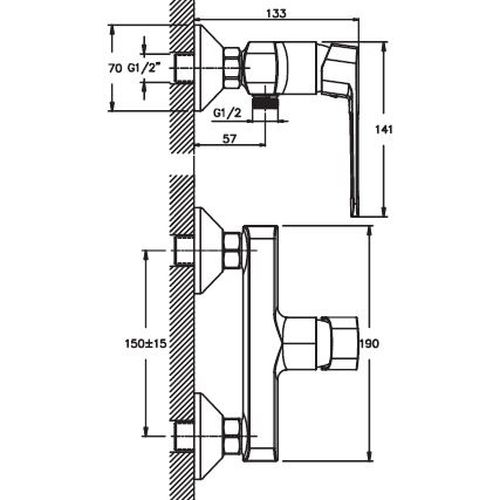 Смеситель для душа Haiba Enio 003 HB0863 (attach1 3135)