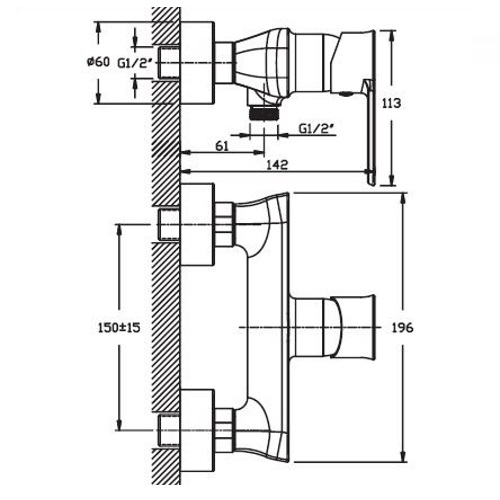Смеситель для душа HAIBA HOUSTON 003 HB0804 (attach1 3909)