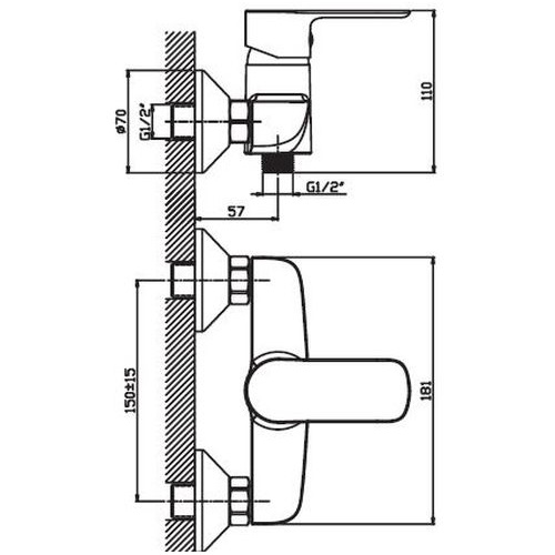Смеситель для душа Haiba Asio 003 HB0864 (attach1 3177)