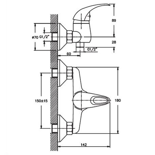 Смеситель для душа HAIBA PREMIERE 003 HB0346 (attach1 4044)