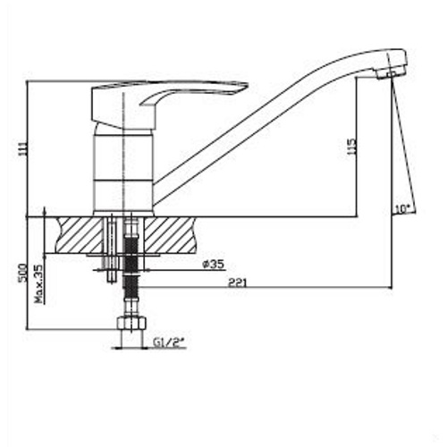 Смеситель для кухни HAIBA HANSBERG 004 (нержавейка) HB0183 (attach1 3516)