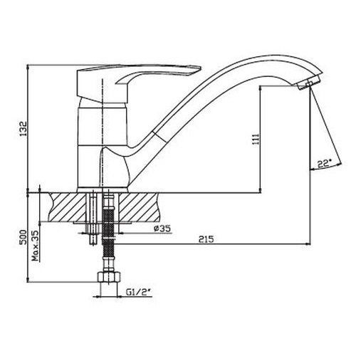 Смеситель для кухни HAIBA HANSBERG 012 SATIN HB0205 (attach1 2805)
