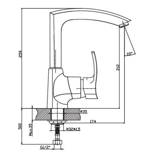 Смеситель для кухни HAIBA FOCUS 018 SATIN HB0130 (attach1 3545)