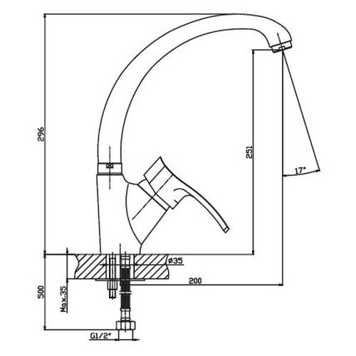 Смеситель для кухни HAIBA FOCUS 011 SATIN HB0127 (attach1 2787)