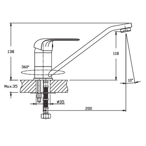 Смеситель для кухни Haiba Dario 004 HB0856 (attach1 3156)