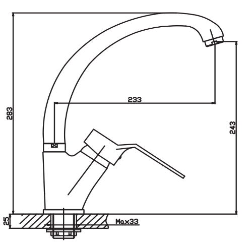Смеситель для кухни HAIBA ZEON 777 ГАЙКА SATIN HB0415 (attach1 3776)