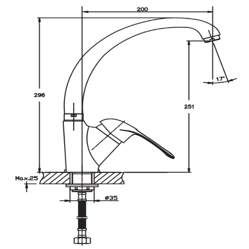 Смеситель для кухни HAIBA COSMOS 777 HB0833 (attach1 3817)