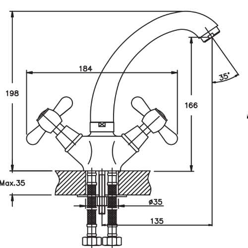 Смеситель для кухни HAIBA ZEUS 272 HB0431 (attach1 4005)