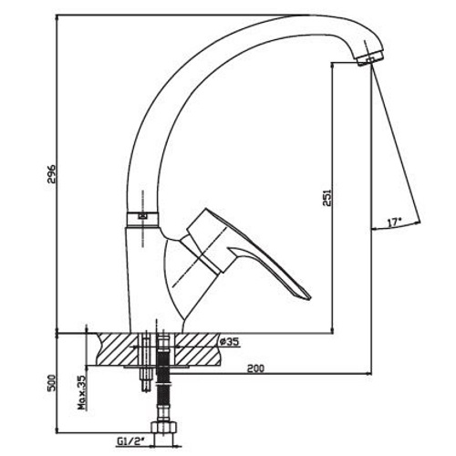 Кухонный смеситель Haiba Hansberg 011 НЕРЖ HB0203 (attach1 1090)