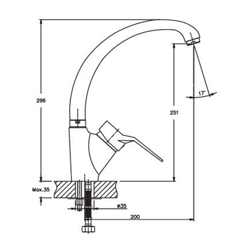 Смеситель для кухни HAIBA ZEON 011 HB0412 (attach1 787)