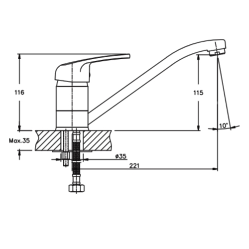 Смеситель для кухни HAIBA MAGIC 004 BLACK HB0687 (attach1 3580)