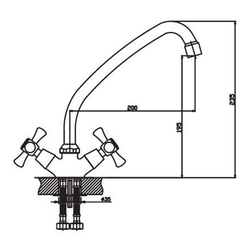 Кухонный смеситель Haiba Smes 271 HB0372 (attach1 1000)