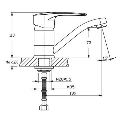 Смеситель для кухни HAIBA GERMES 555-15 HB0143 (attach1 986)