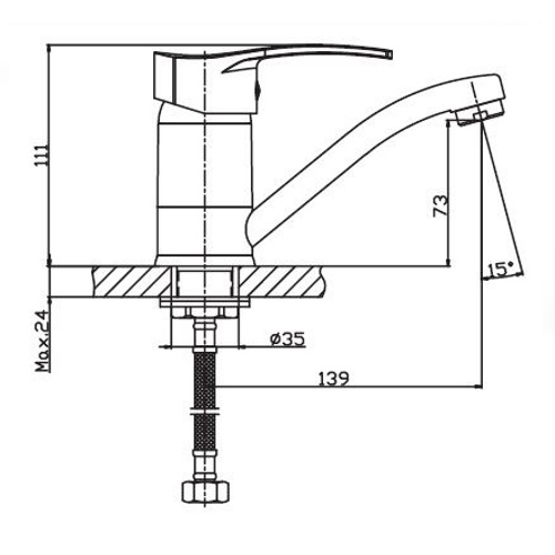 Смеситель для кухни HAIBA ONIX 555-15 HB0324 (attach1 966)