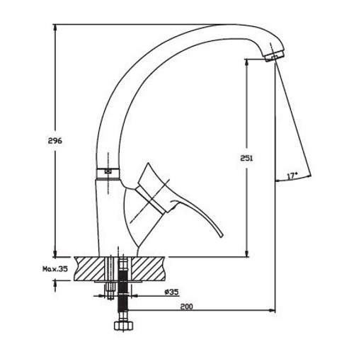 Смеситель для кухни Haiba Eris 011 HB0102 (attach1 932)