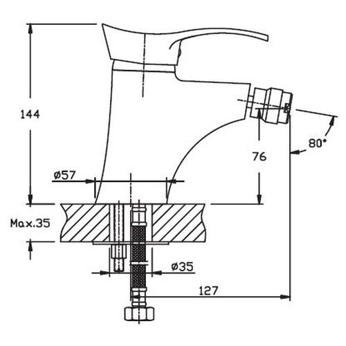Смеситель для биде HAIBA ERIS 002 HB0097 (attach1 3054)