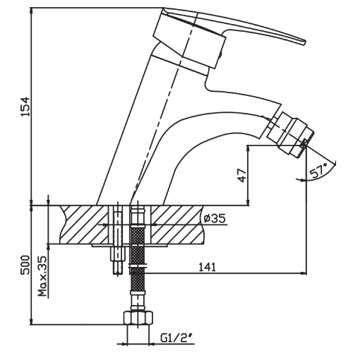 Смеситель для биде HAIBA AGAT 002 HB0003 (attach1 3807)
