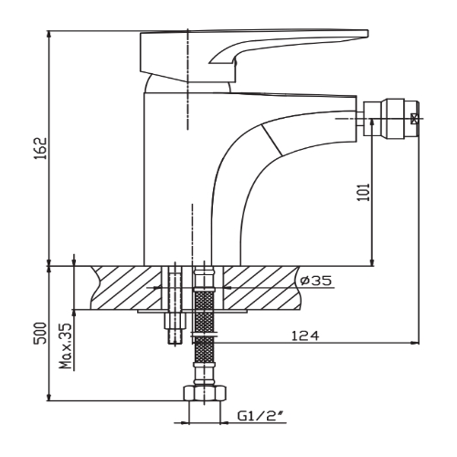 Смеситель для биде HAIBA OPUS 002 HB0327 (attach1 3697)