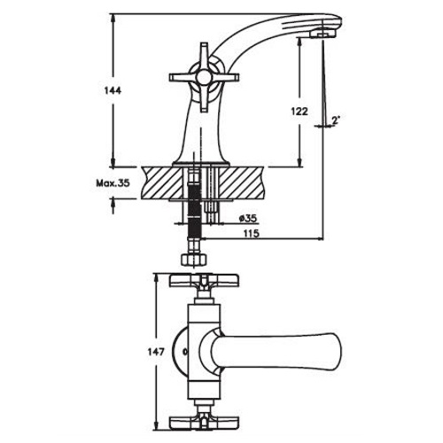 Смеситель для умывальника HAIBA OXFORD 001 HB0338 (attach1 3410)