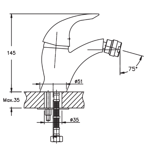 Смеситель для биде HAIBA VIOLET 002 HB0393 (attach1 3862)
