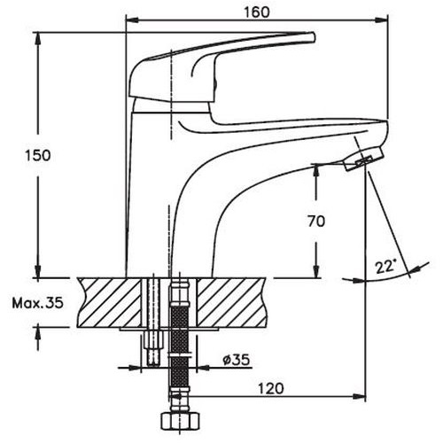 Смеситель для умывальника Haiba Magic 001 Black HB0661 (attach1 3120)