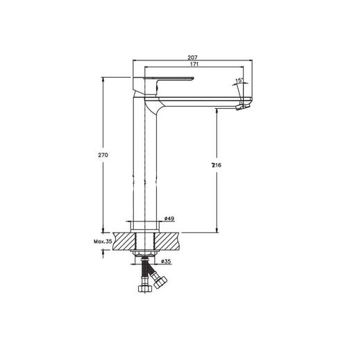 Смеситель для умывальника Haiba Alex 001 High HB0887 (attach1 3198)