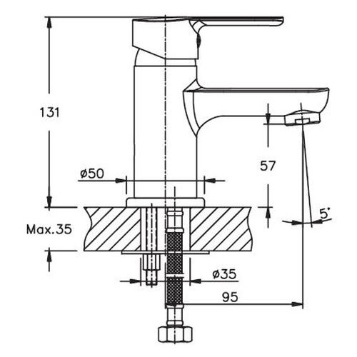 Смеситель для умывальника HAIBA MARCO 001 HB0874 (attach1 3093)