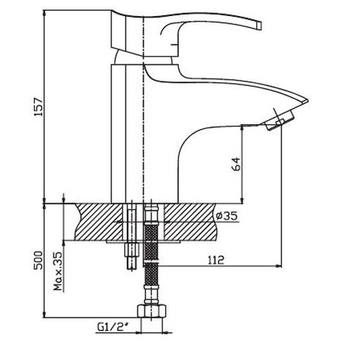Смеситель для умывальника HAIBA FOCUS 001 HB0111 (attach1 2994)