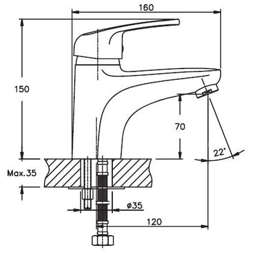 Смеситель для умывальника Haiba Magic 001 Red HB0684 (attach4 3114)
