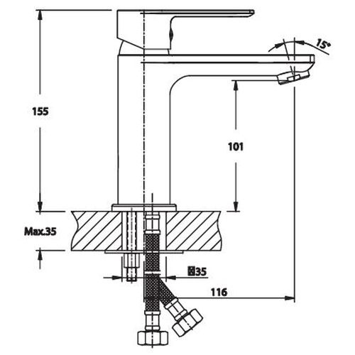 Смеситель для умывальника Haiba Alex 001 HB0879 (attach1 3201)