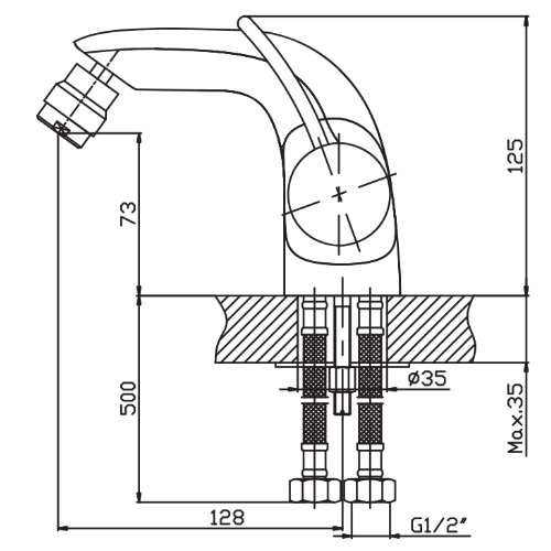 Смеситель для биде HAIBA ALASKA 002 HB0827 (attach1 3963)