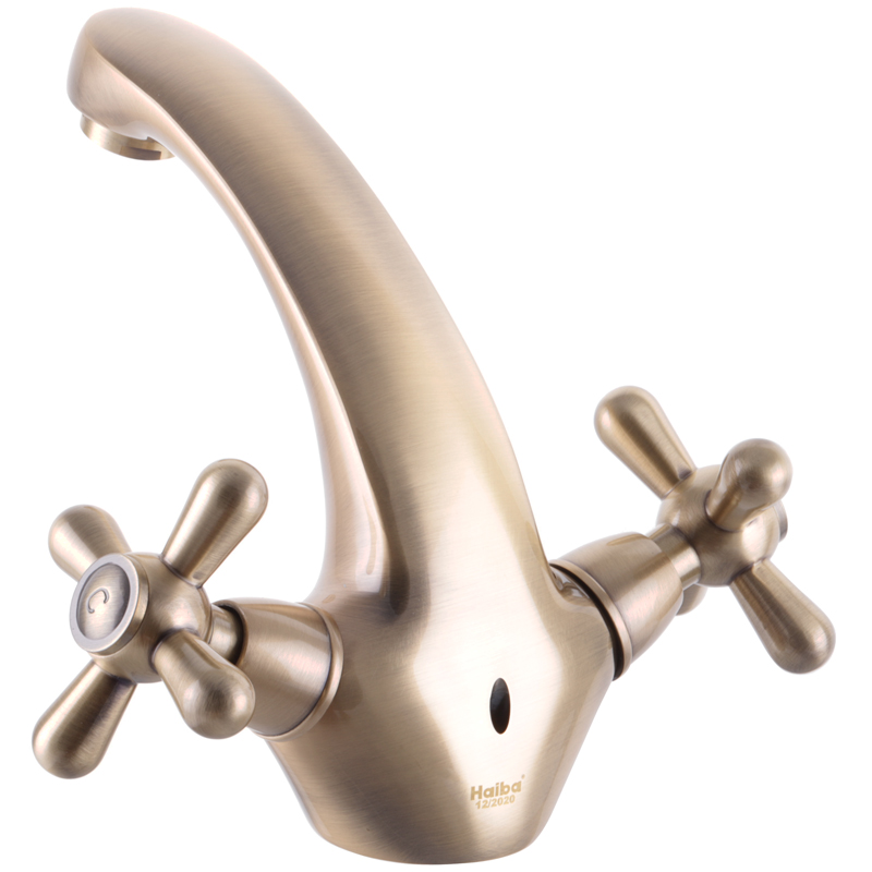 Смеситель для умывальника Haiba Dominox 161 Бронзовый (HB3937) (attach1 9649)