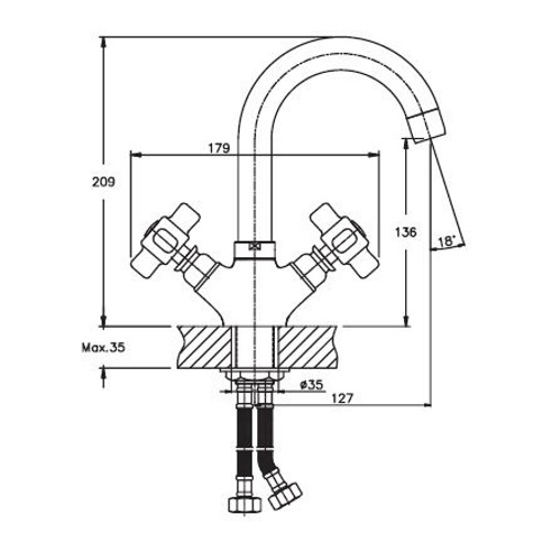 Смеситель для умывальника HAIBA ODYSSEY 274 ГАЙКА HB0314 (attach1 3314)
