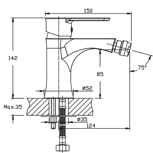 Смеситель для биде HAIBA HOUSTON 002 HB0802 (attach1 3913)
