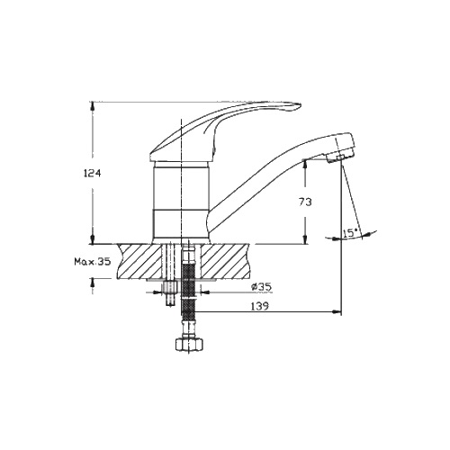 Смесители для умывальника HAIBA MARS 004-15 СМ WHITE HB0253 (attach1 3666)