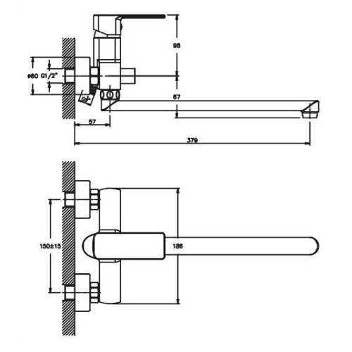 Смеситель для ванны Haiba Kubus 006 euro HB0793 (attach1 1585)