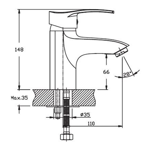 Смеситель для умывальника HAIBA Onix 001 HB0319 (attach1 890)