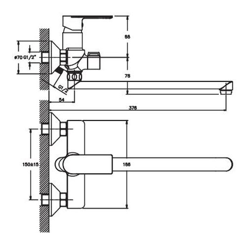 Смеситель для ванны Haiba Alex 006 Euro HB0888 (attach1 3189)