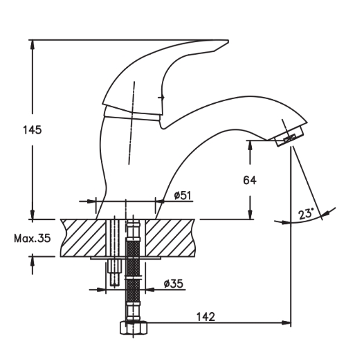 Смеситель для умывальника HAIBA VIOLET 001 HB0392 (attach1 3865)
