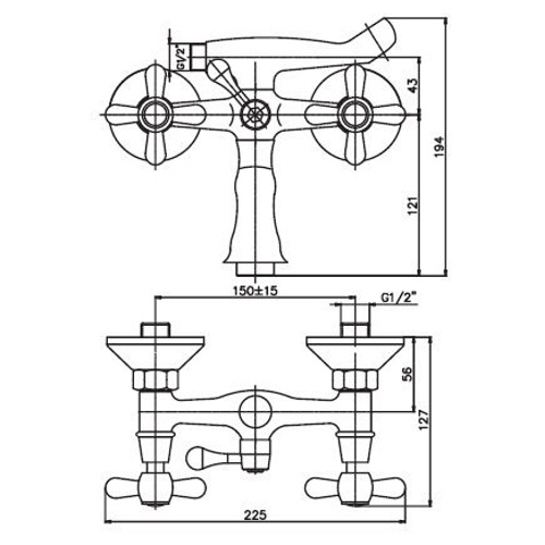 Смеситель для ванны HAIBA DOMINOX 142 SATIN HB0066 (attach1 3431)