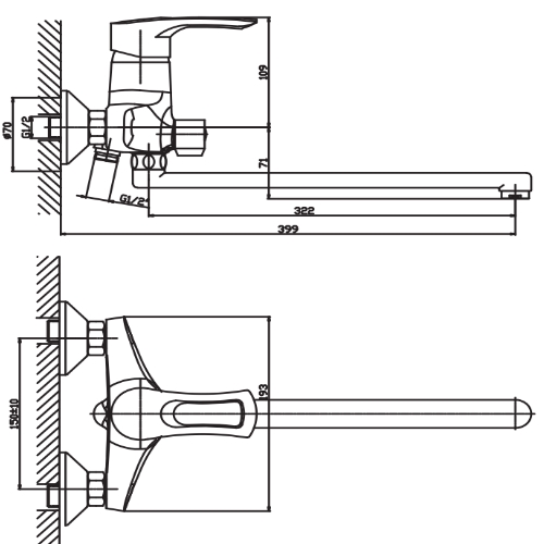 Смеситель для ванны HAIBA HANSBERG 006 EURO HB0195 (attach1 3731)