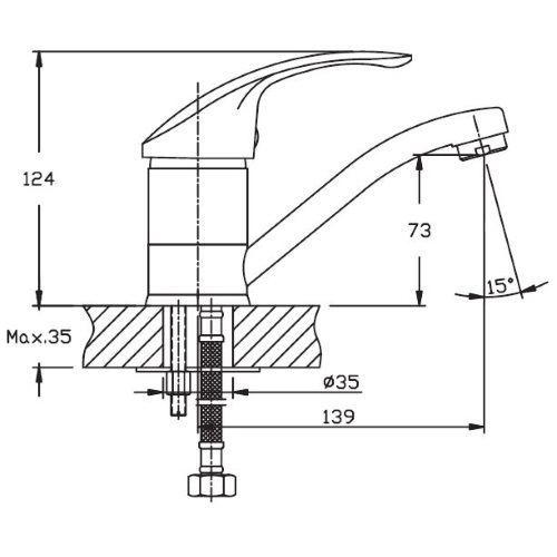 Смеситель Haiba Mars 004-15 HB0254 (attach1 1074)