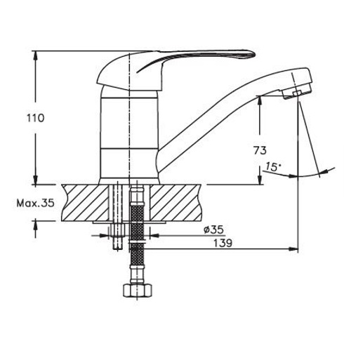 Смеситель для умывальника HAIBA COSMOS 004-15 CM HB0045 (attach3 3826)