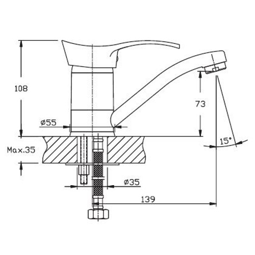 Смеситель для умывальника Haiba Eris 004-15 HB0099 (attach1 1146)