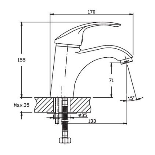 Смеситель для раковин Haiba Mars 001 Satin HB0240 (attach1 1084)