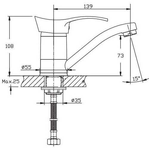 Смеситель для умывальника HAIBA ERIS 555-15 HB0814 (attach1 958)